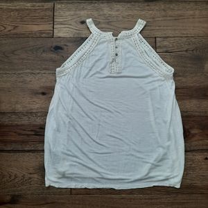 EDC Embroidered Dainty Neutral Earthy Tank Top